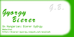 gyorgy bierer business card